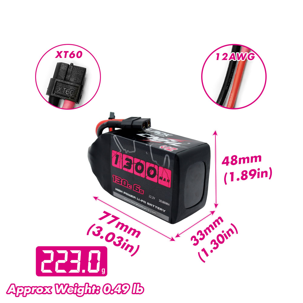 2 batteries Lipo CNHL 6S 22.2V - Fpv Drone Bag avis et prix